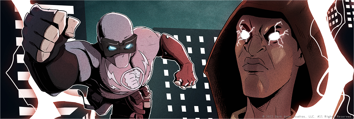Dope Smack and Samael. Created by Joe Mexican. Illustration by Isolino Silva. © 2022 Dark Atom Studios.